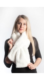 White rex fur scarf